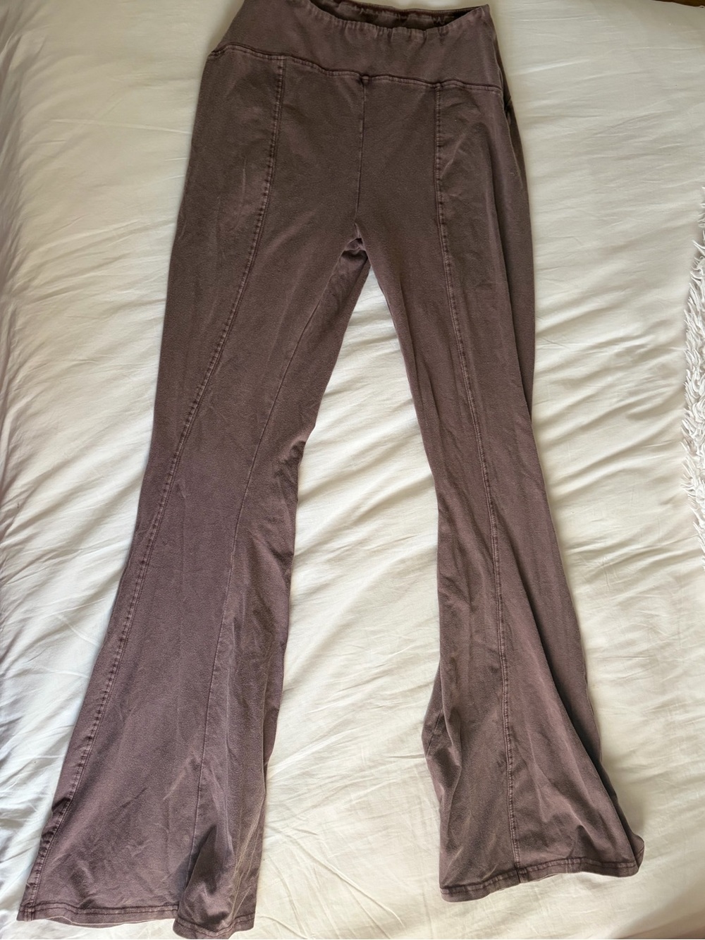 Urban Outfitters Brown Flared Wide-Leggings